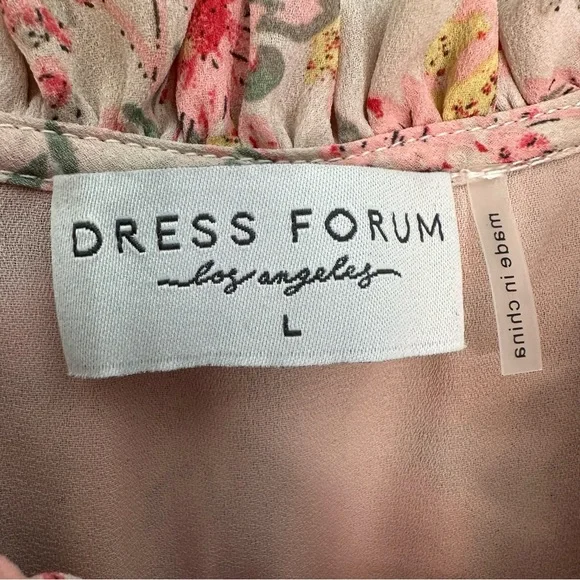 Dress Forum Los Angeles Women’s Floral Sheer Tiered Dress Size Large - Picture 5 of 7